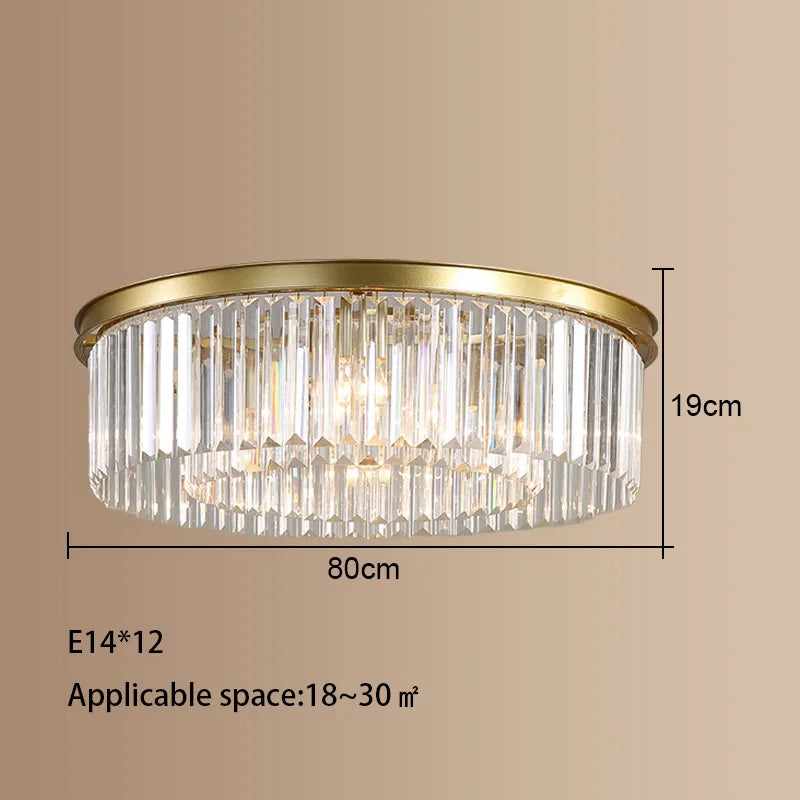 Crystal LED Ceiling Chandelier for Modern American Minimalist Décor