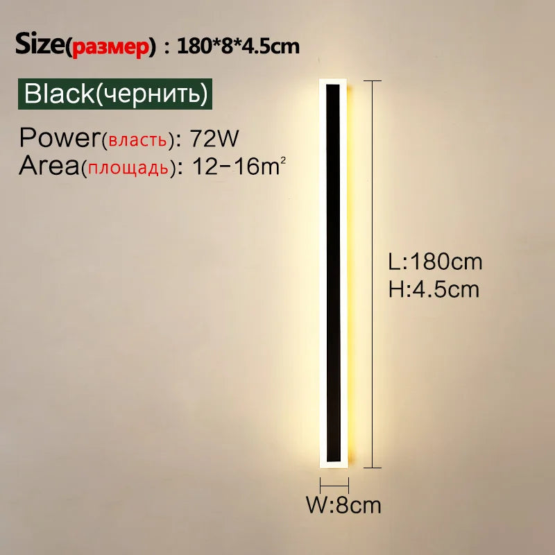Minimalist Wall Lamp Strip Light for Outdoor Garden Decor