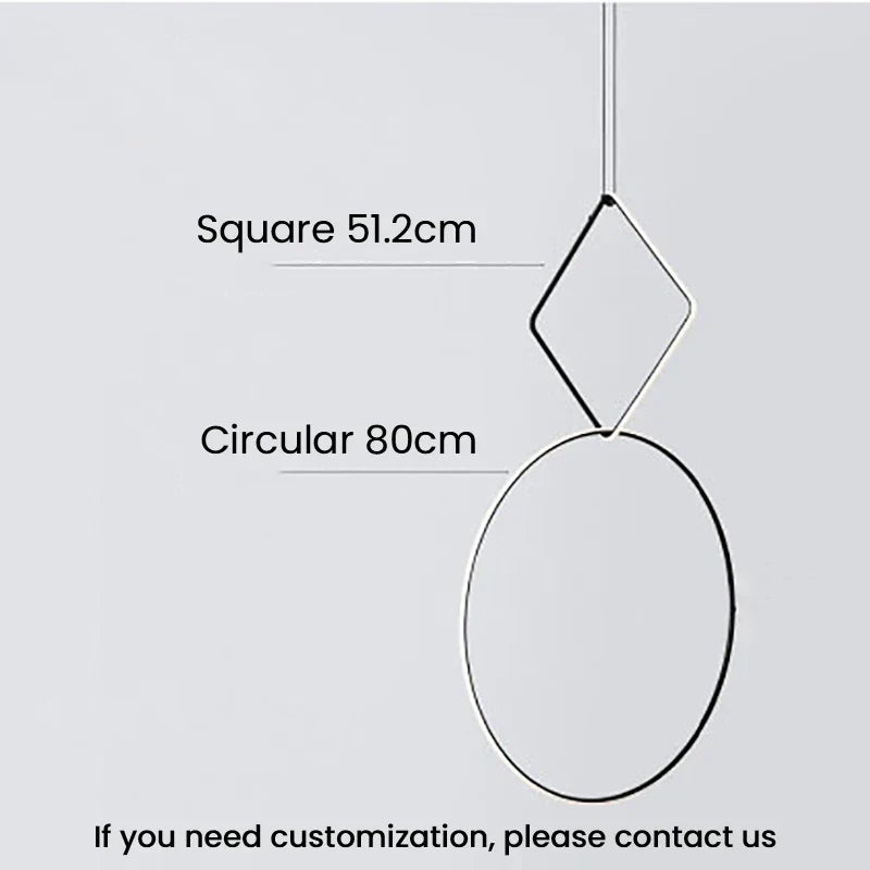 Minimalistic Pendant Light - Designer Ring Lamp for Office, Living Room, Bedroom