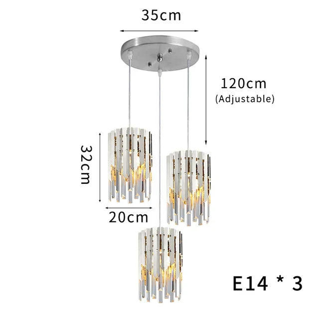 Luxury Crystal Round Chandelier LED Pendant Lamp for Living Room & Bedroom