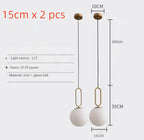 Golden Glass Ball Pendant Lights - Modern Luminaire for Bedroom, Kitchen & Decor