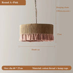 Bohemian Hemp Rope Tassel Pendant Light for Home Decor