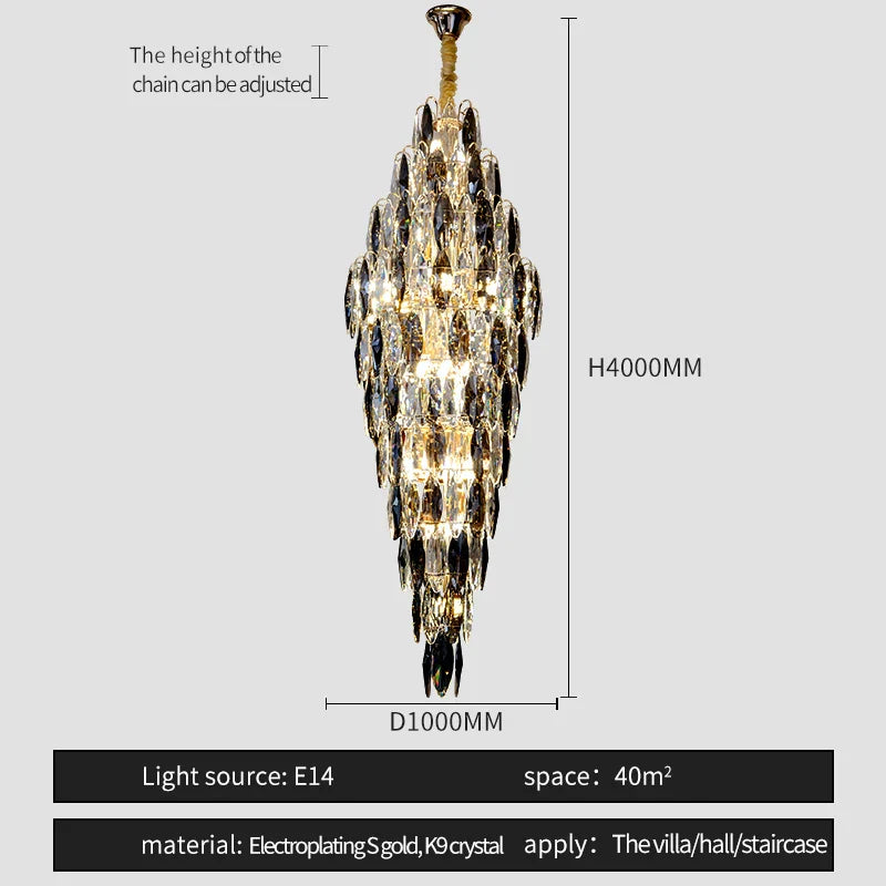 Crystal Chandelier for Luxe Modern European Villa Decor