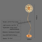 LED Sunflower Crystal Floor Lamp for Home Decor in Living Room or Bedroom
