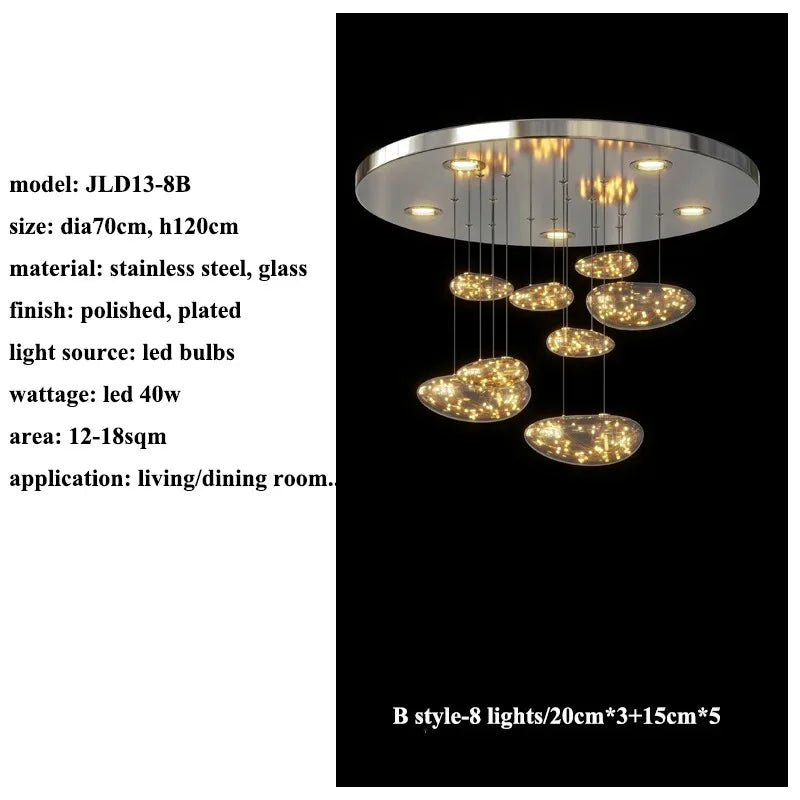 LED Drop Chandelier Lighting for Living & Dining Room Decor