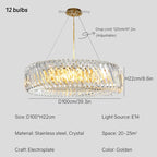 Crystal LED Ceiling Chandelier: Elegant European Home Décor Pendant Lights