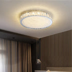 Crystal LED Ceiling Lamp: Luxury Golden Glossy Lighting Fixture for Living Room