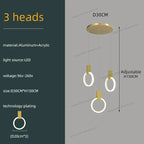 Modern Luxury Gold\Black Acrylic Loft Chandelier