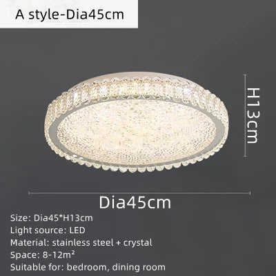 Modern Round LED Crystal Ceiling Light for Home Decor Lighting