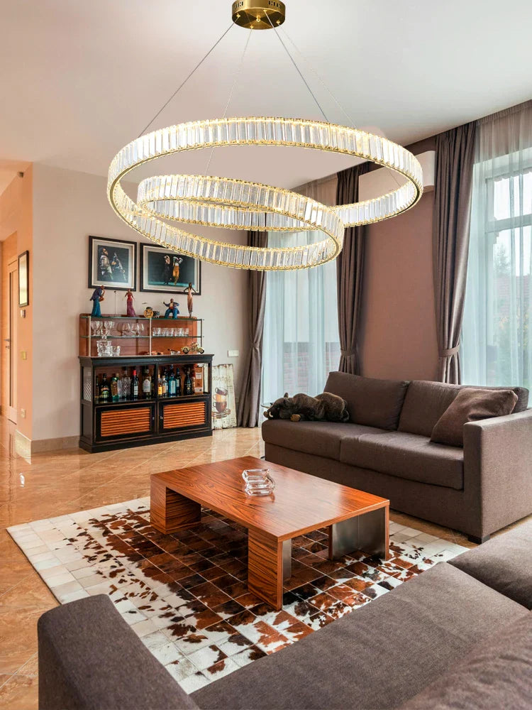 Crystal LED Pendant Light Chandelier for Bedroom Living Room - Adjustable Ceiling Lamp