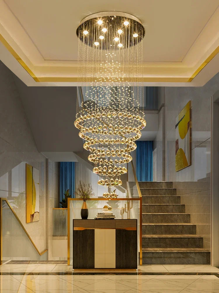 Starry Crystal Stair Pendant Chandelier - Elegant Wedding Decor rendezvous