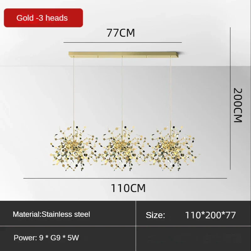 Leaf Sequin Ceiling Chandelier for Modern Living Room, Restaurant, Bar, and Shop Window