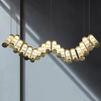 Golden Chandelier LED Dimming Light for Modern Living Room & Bedroom