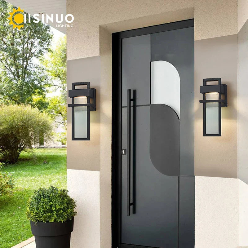 Matte Black LED Outdoor Wall Sconce for Garage Garden and Entryway