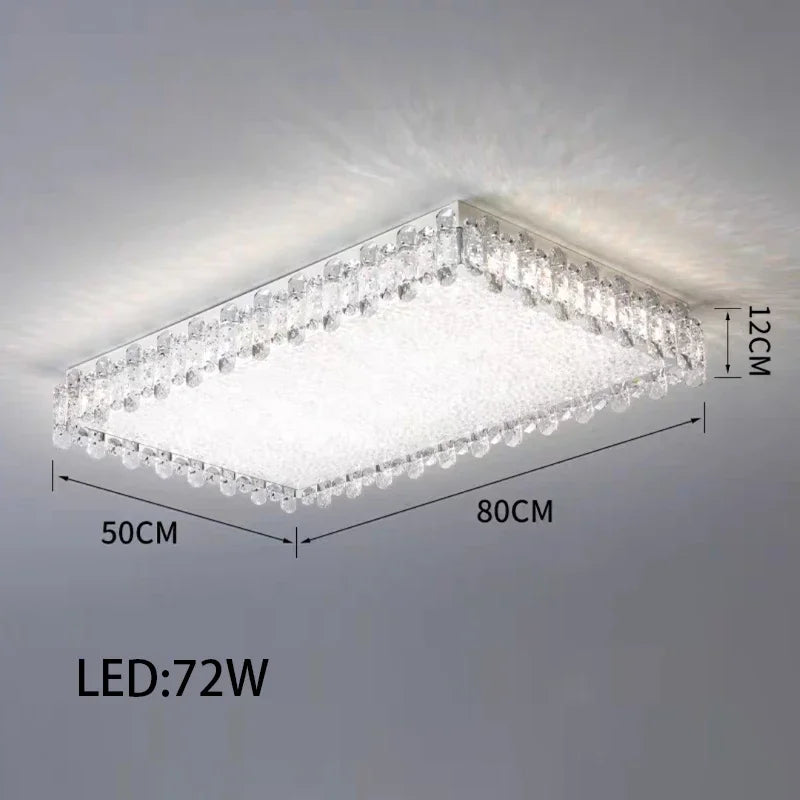 Crystal LED Ceiling Chandelier: Modern Dimmable Lighting Fixture for Stylish Home Decor