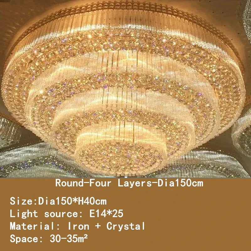Crystal LED Chandelier: Light Luxury Ceiling Lamps for Living Room, Bedroom, Kitchen, Hotel