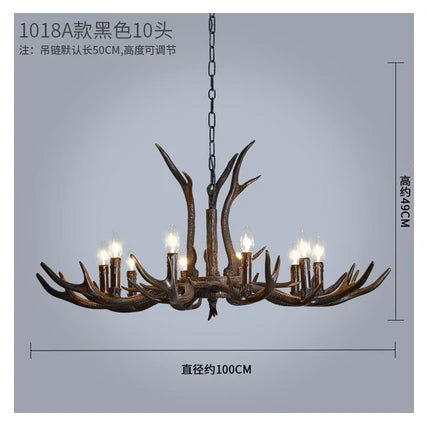 Antler Chandelier: Country Rustic Vintage Loft Lighting for Bedroom, Dining Room & Restaurant