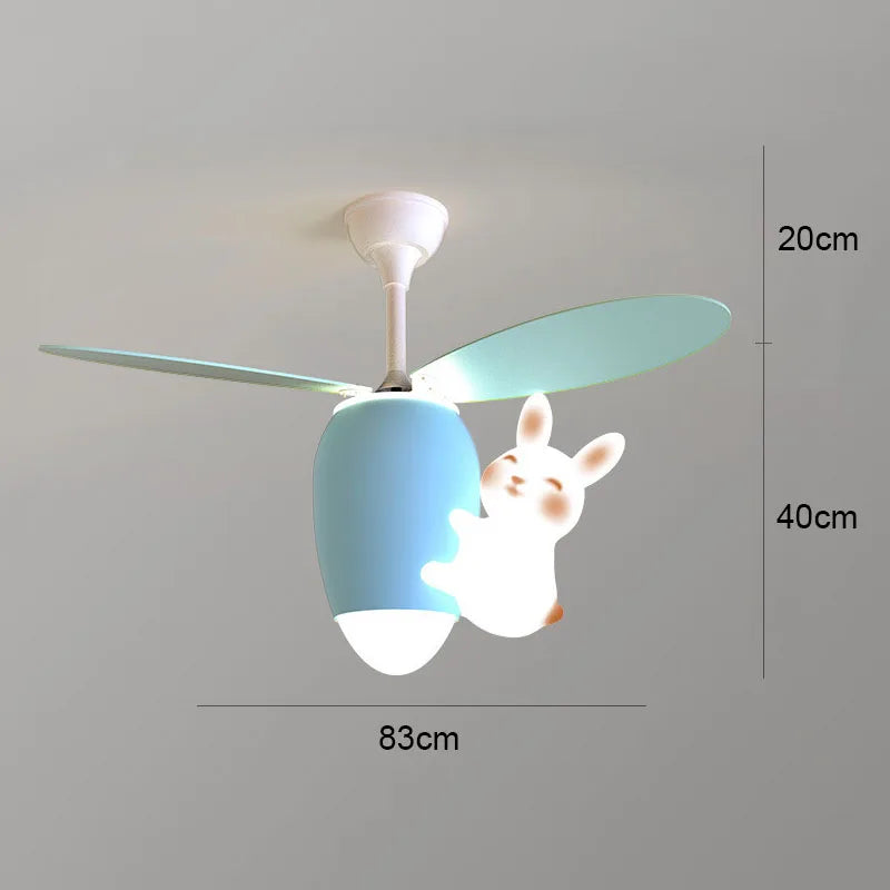 Rabbit Carrot Ceiling Fan: Fun Kids' Room Lighting for Home