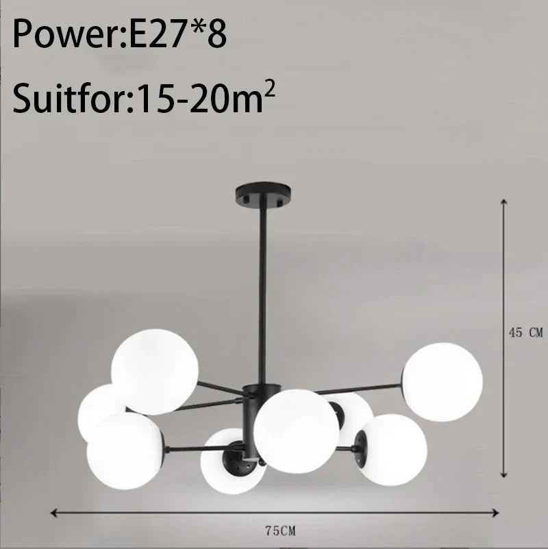 Nordic Magic Beans Chandelier for Living Room Bedroom Dining Study by Afralia™