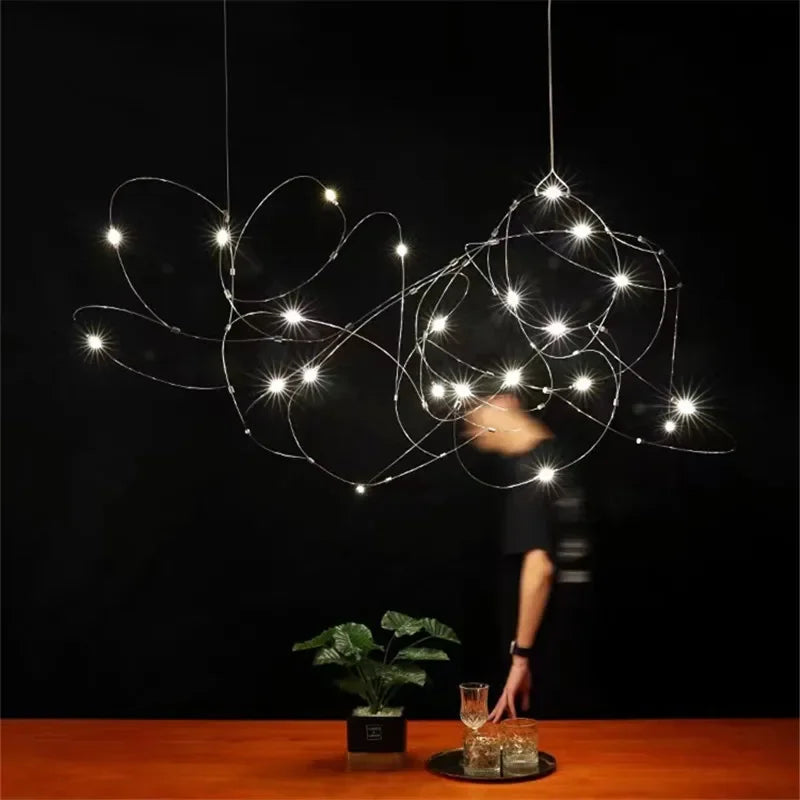 Quasar Chandelier: Nordic Moooi Flock Firefly Designer Lamp for Luxury Spaces