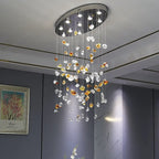 Modern Crystal Chandelier: Stone Decorative Living Room Lighting