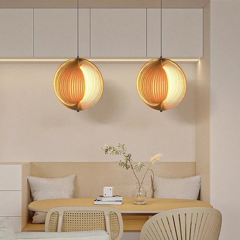 Wabi Sabi Wooden LED Pendant Lights for Home Decor and Lighting