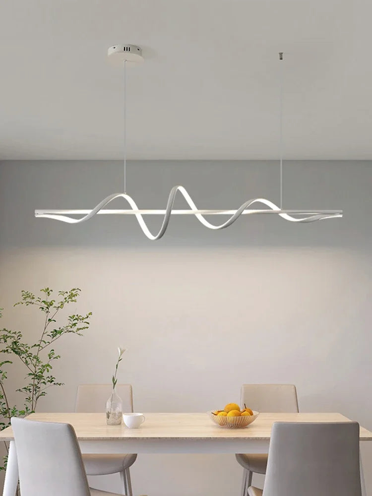 Water Ripple LED Pendant Lights: Modern Minimalist Dining Room Bar Hanging Lamp Fixtures