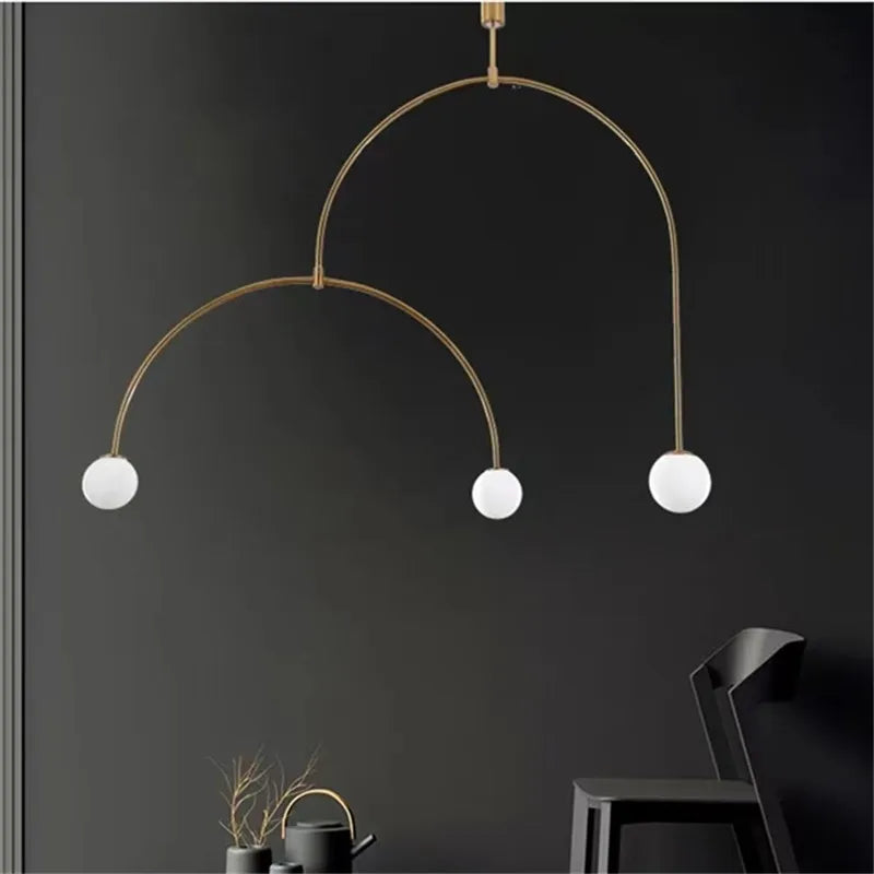 Black & Gold Minimalist Iron Chandelier - Modern Nordic Design Lighting