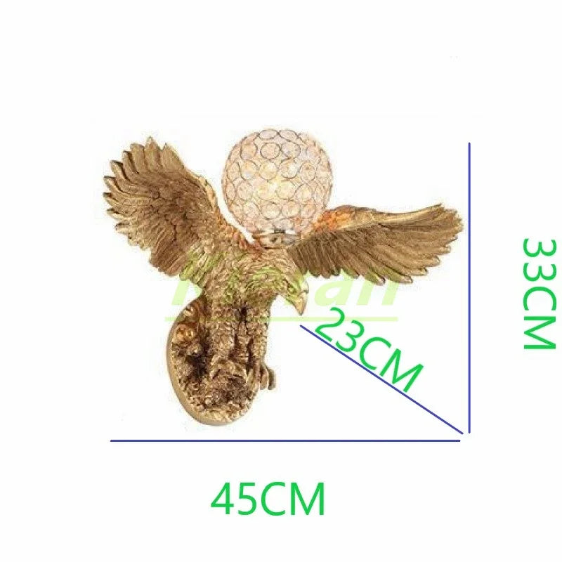 Eagle Crystal LED Wall Lamp for Nordic Modern Style Bedrooms & Living Rooms