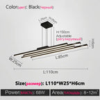 Modern Black Nordic Chandelier LED Light for Living Room by Afralia™