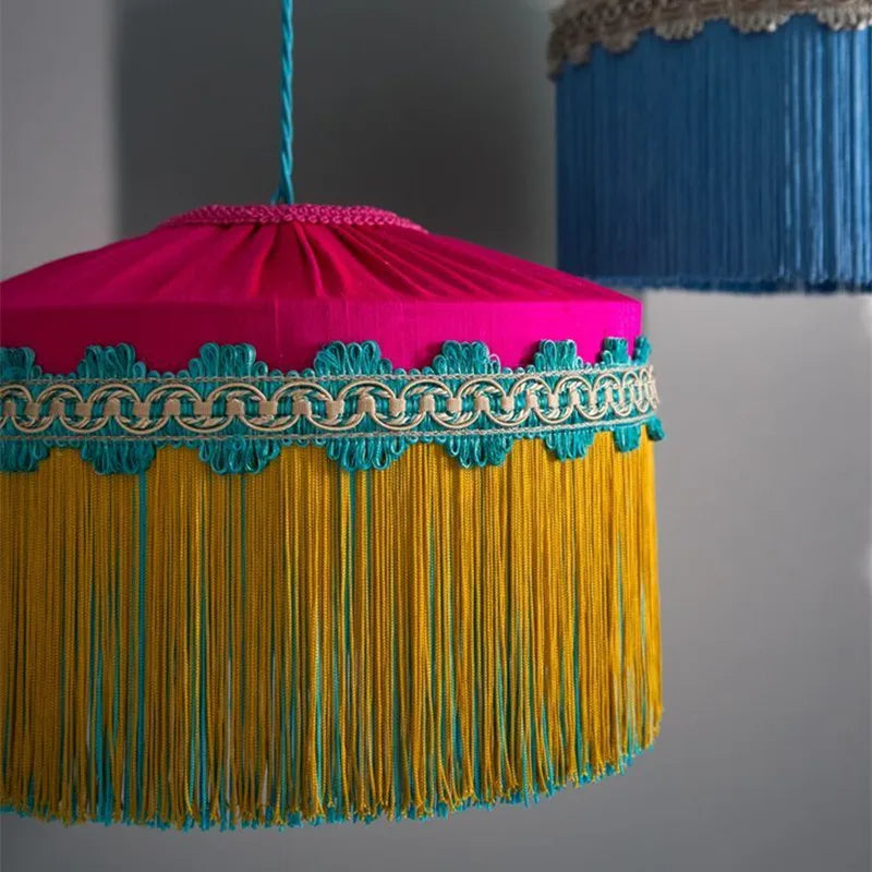 BeauVamp Tassel Pendant Light: French Vintage Boho Lampshade for Living Room, Bedroom, Dining Room