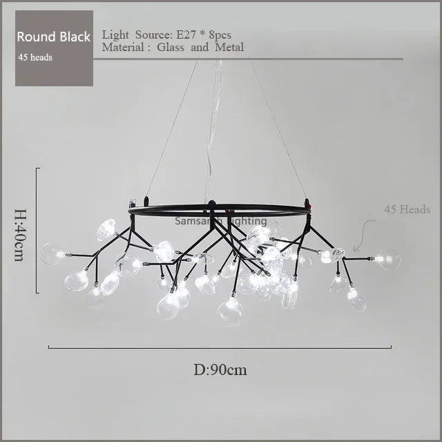 2024 Nordic Firefly LED Chandelier - Ideal for Living Room, Bedroom, Dining Room