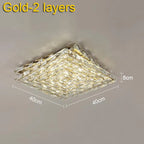 Crystal Ceiling Lamp: Modern Minimalist Indoor LED Lighting for Living Room, Dining & Bedroom