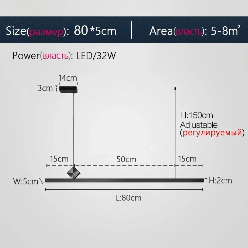 Modern Nordic LED Chandelier for Living Room Dining Study Bar Counter