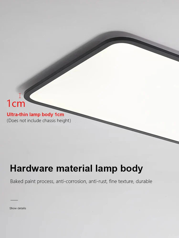 LED Ceiling Lamp: Modern Minimalist Rectangular Design for Living room, Bedroom, Indoor Lighting