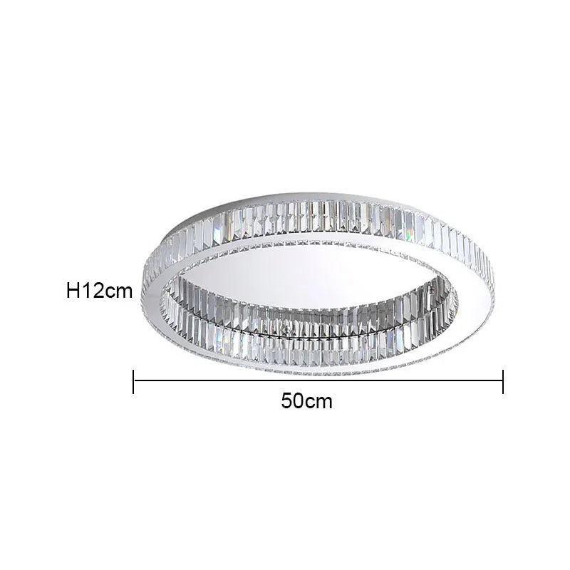 Crystal Circle Chandelier: Modern Nordic LED Ceiling Lamp for Living Room, Bedroom, Study