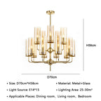 American Lustre Glass Chandelier LED Pendant Light Fixture