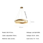 Modern Steel LED Pendant Lights Acrylic Lustre Hanging Lamp for Dining Room