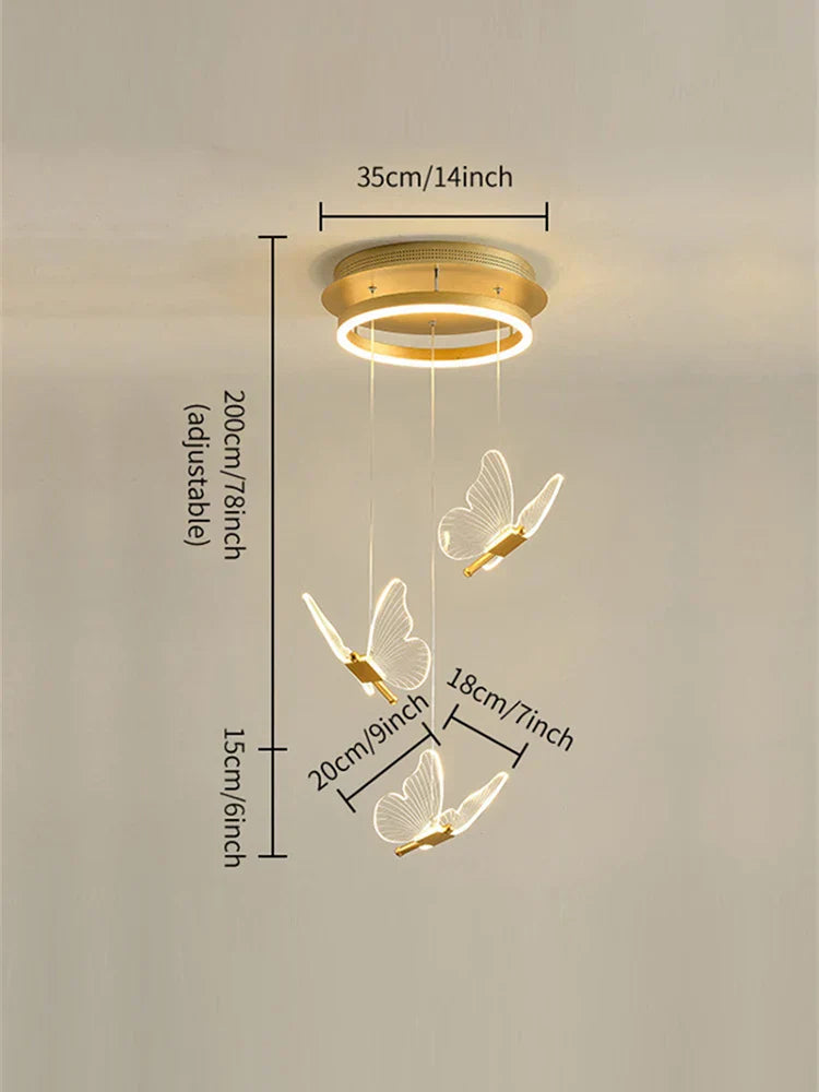Butterfly LED Chandelier: Modern Acrylic Pendant Lighting for Home Decoration