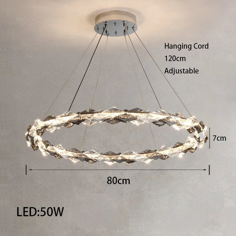 Modern Crystal LED Ceiling Chandelier Light Set for Stylish Indoor Lighting