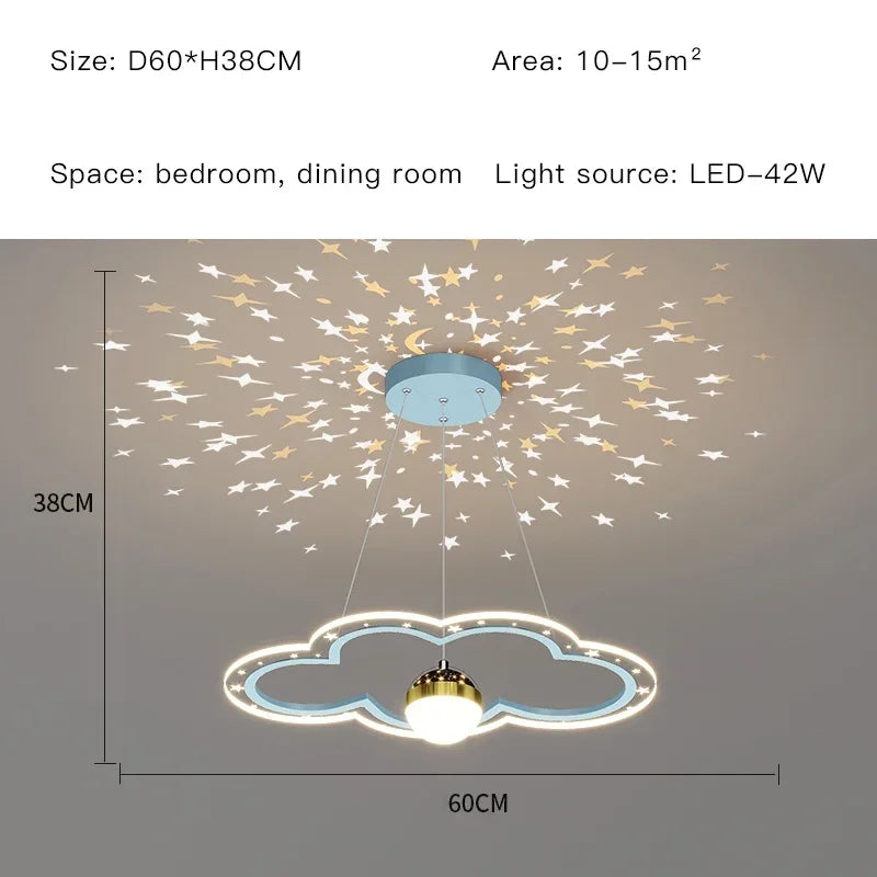 Starry Sky Kids Chandelier Light for Bedroom Study Room Decoration