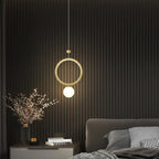 Gold Ring LED Pendant Light for Living Bedroom Kitchen Island Decor
