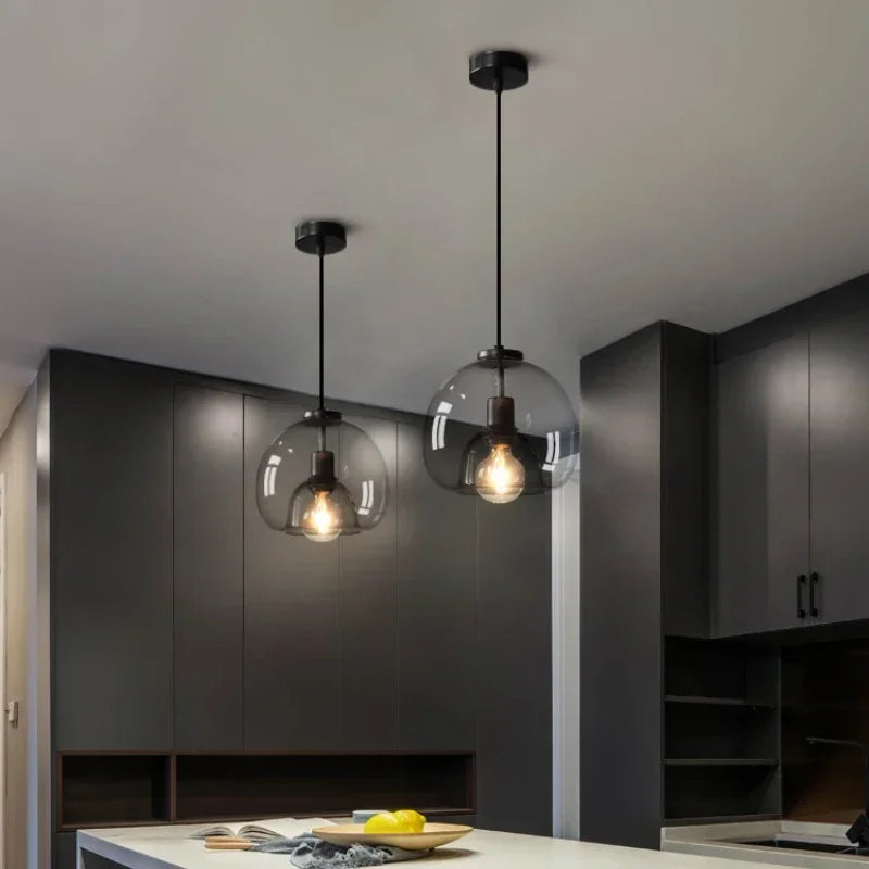 Nordic Glass LED Pendant Chandelier for Living Room Kitchen Bedroom