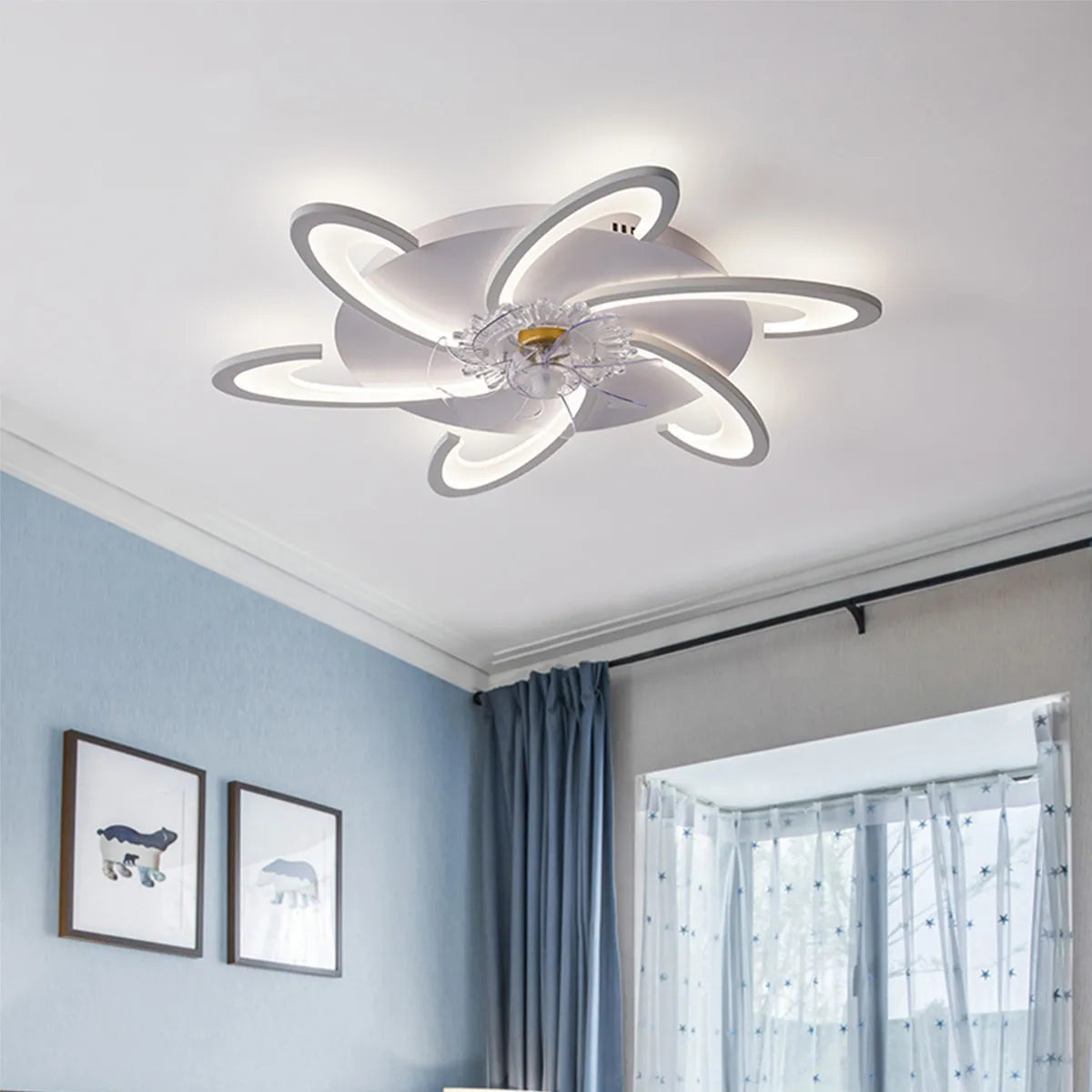 Smart LED Ceiling Fan Light - App Controlled, Silent, Adjustable Speed