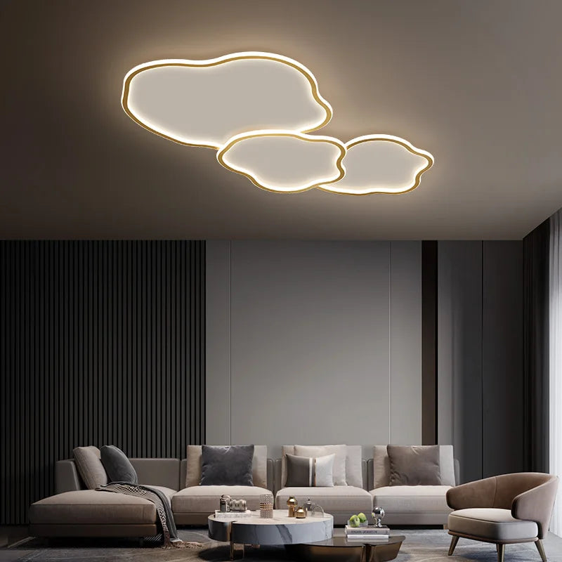 Copper Surface Mount LED Ceiling Light with Remote Control for Living Room