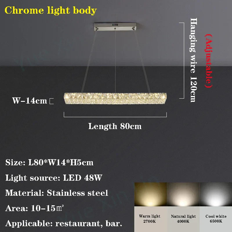 Modern Crystal LED Chandelier for Living and Dining Room Decor