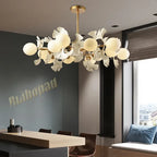 Ginkgo Leaf LED Ceiling Chandelier for Bedroom, Living, Dining Room