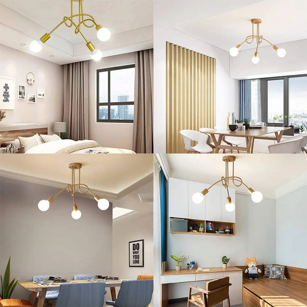 Nordic Wrought Iron Sputnik Ceiling Light Chandelier for Home Decor