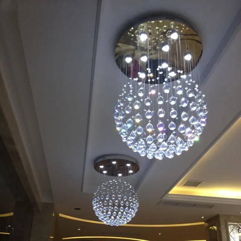 K9 Crystal Ball LED Ceiling Chandelier for Living Dining Room Bedroom Home Decor