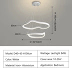 Modern Curve Ring LED Pendant Chandelier for Living Dining Bedroom